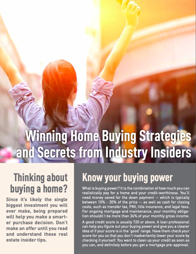 Winning Home Buying Strategies Front Page